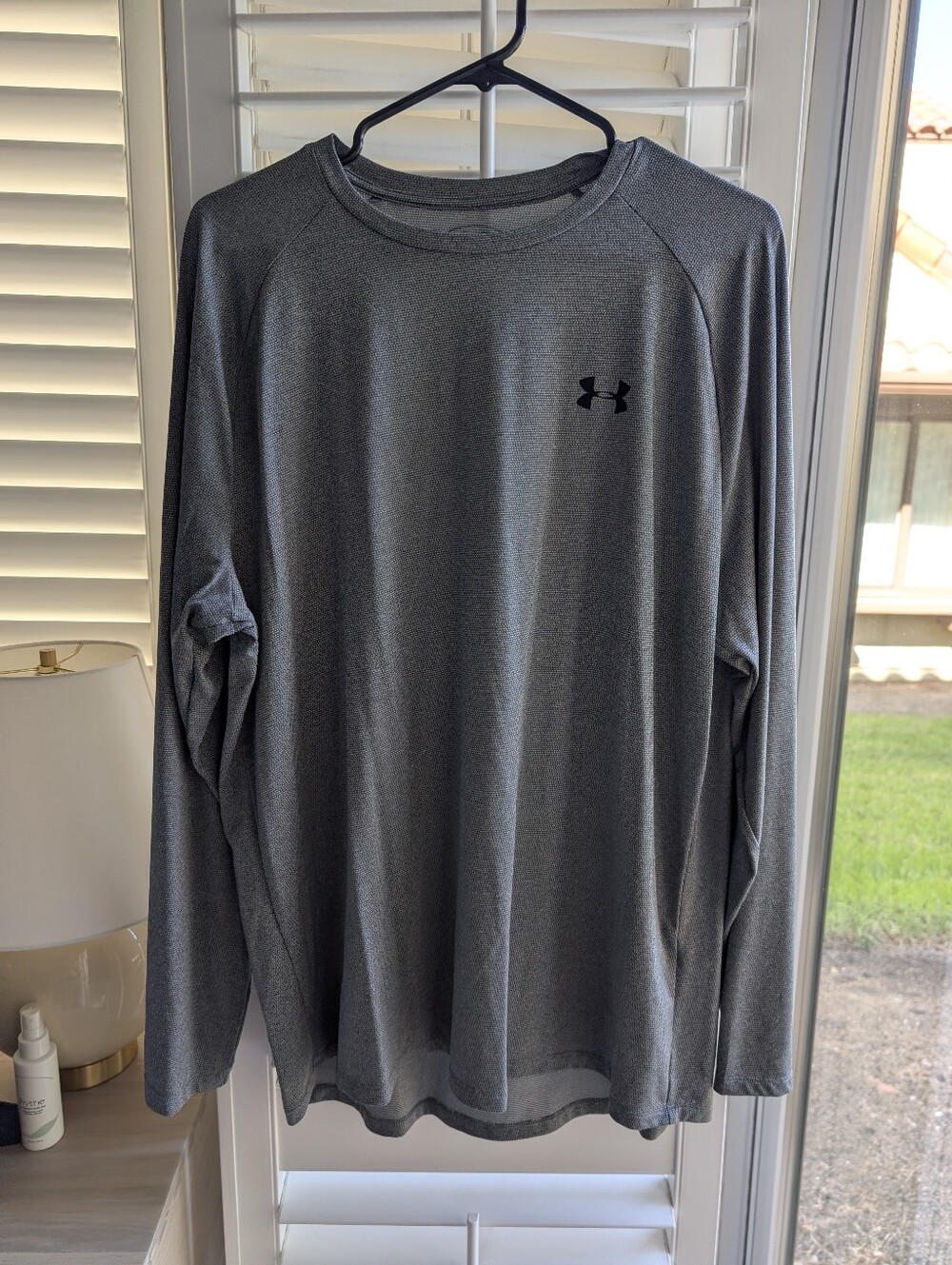 Under Armour HeatGear Long Sleeve Shirt Men's XL Gray Heather Loose Fit